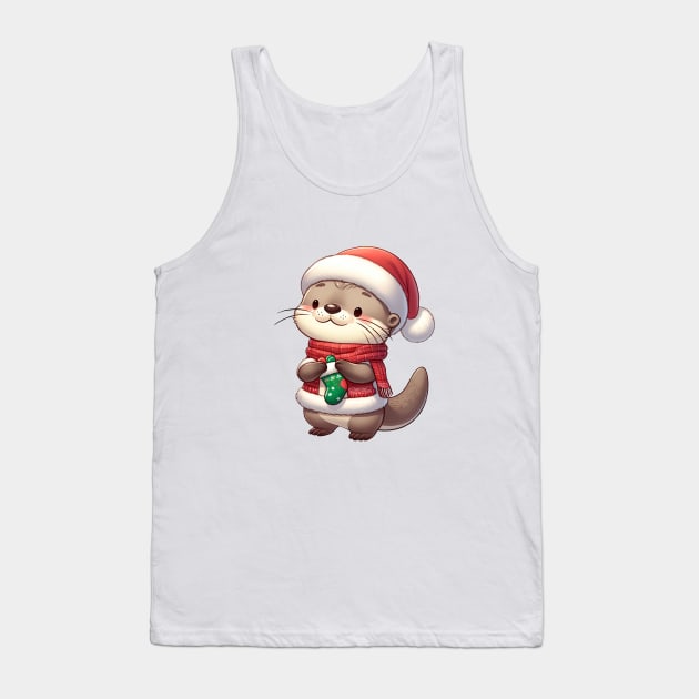 Christmas Otter Santa Tank Top by Takeda_Art